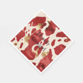 クリームレッド金ゴールドウエスタンコウィド スタンダードランチョンナプキン (角)