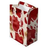 クリームレッド金ゴールドウエスタンコウィド ミディアムペーパーバッグ (正面アングル)