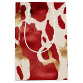 クリームレッド金ゴールドウエスタンコウィド ミディアムペーパーバッグ (正面)