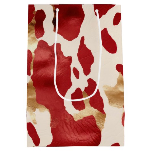 クリームレッド金ゴールドウエスタンコウィド ミディアムペーパーバッグ (裏面)