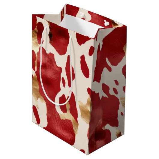 クリームレッド金ゴールドウエスタンコウィド ミディアムペーパーバッグ (裏面アングル)