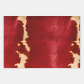 クリームレッド金ゴールドウエスタンコウィド ラッピングペーパーシート (正面3)