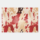 クリームレッド金ゴールドウエスタンコウィド ラッピングペーパーシート (正面2)