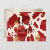 クリームレッド金ゴールドウエスタンコーウィドハウディ ポストカード (正面/裏面)