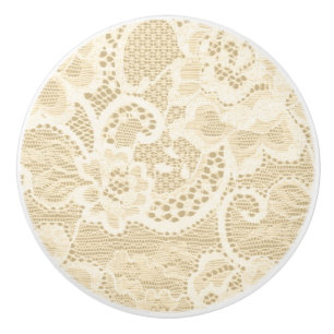 クリームレースフローラレースのようリンジェリードロワードレッサー セラミックノブ