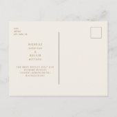 クリームログ。Monogram Wedding日付を保存 ポストカード (裏面)