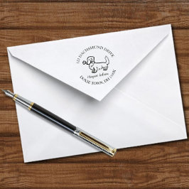 クリームロングダッシュンドカートゥーン差出人住所 セルフインキングスタンプ