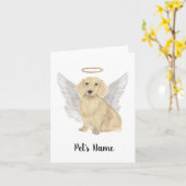 クリームロングヘアダシュント悔やみや弔慰メモリアル カード (黄色い花)