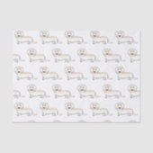 クリームロングヘアダッチシュントかわいい漫画の犬のパターン 薄葉紙 (正面)