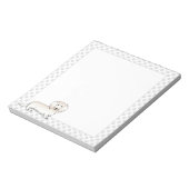 クリームロングヘアダッチシュント漫画の犬とポーズ ノートパッド (回転)