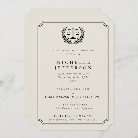 クリームロースクール卒業発表 招待状 (正面/裏面)