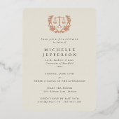 クリームロースクール/法律資格卒業 箔招待状 (正面)