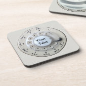 クリームロータリー電話ダイヤル コースター (左側)