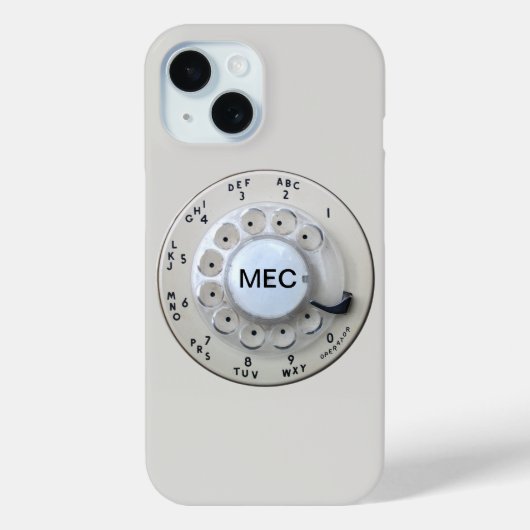 クリームロータリー電話ダイヤル Case-Mate iPhoneケース (裏面)