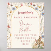 クリームワイルドフラワーバニー素朴おむつラッフル ポスター (正面)