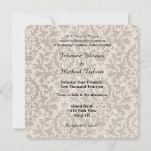 クリームヴィンテージダマスクウェディング 招待状 (正面)