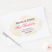 クリームヴィンテージバラHow Sweet it is Stッカー 楕円形シール (封筒)