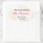 クリームヴィンテージバラHow Sweet it is Stッカー 楕円形シール (バッグ)