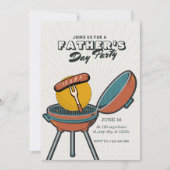 クリームヴィンテージファーザーズデイグリルパーティの招待状 招待状 (正面)