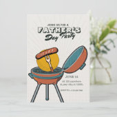 クリームヴィンテージファーザーズデイグリルパーティの招待状 招待状 (スタンド正面)
