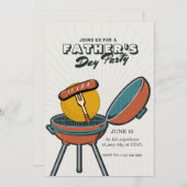 クリームヴィンテージファーザーズデイグリルパーティの招待状 招待状 (正面/裏面)