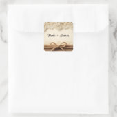 クリームヴィンテージフローラレースバー素朴ラップ結婚ズ スクエアシール (バッグ)