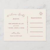 クリームヴィンテージフローラ秋フォト誕生 案内ポストカード (裏面)