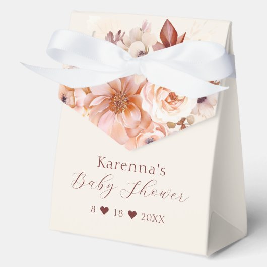 クリームヴィンテージフローラ秋ベビーシャワー フェイバーボックス (正面)