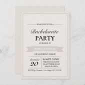 クリームヴィンテージポスターバチェロレッテ招待状 招待状 (正面/裏面)