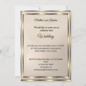 クリームヴィンテージ折り紙スタイル結婚ズビューティフル 招待状 (裏面)