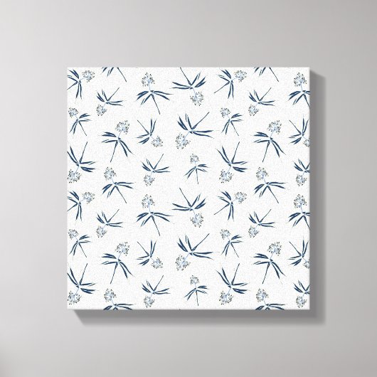 クリーム上の芽ブルーブランチ – シームレスなパターン。 キャンバスプリント (正面)