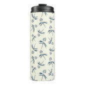 クリーム上の芽ブルーブランチ – シームレスなパターン。 タンブラー (正面)