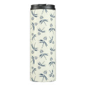 クリーム上の芽ブルーブランチ – シームレスなパターン。 タンブラー (裏面)