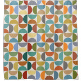 クリーム上のMCM半円パターン色 シャワーカーテン (正面)