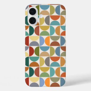 クリーム上のMCM半円パターン色 iPhone 16 PLUSケース