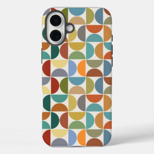 クリーム上のMCM半円パターン色 iPhone 16 PLUSケース