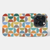 クリーム上のMCM半円パターン色 iPhoneケース (裏面横)
