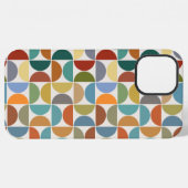 クリーム上のMCM半円パターン色 iPhoneケース (裏面横)