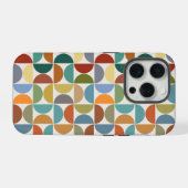 クリーム上のMCM半円パターン色 iPhoneケース (裏面横)