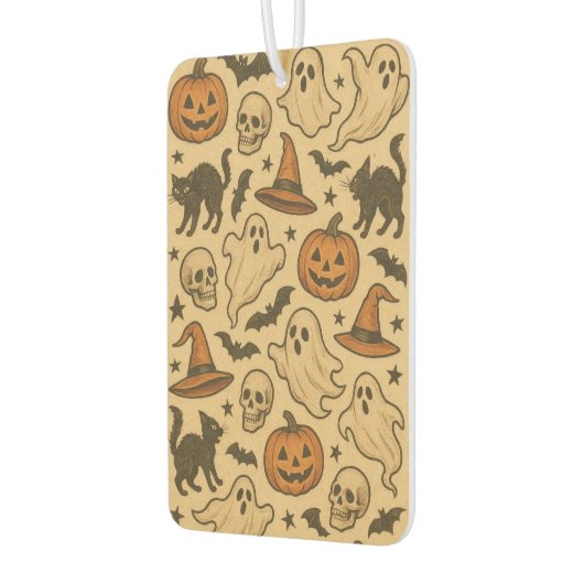 クリーム不気味の背景のレトロアイコン カーエアーフレッシュナー (左)