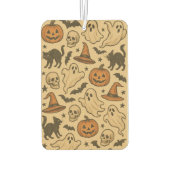 クリーム不気味の背景のレトロアイコン カーエアーフレッシュナー (裏面)