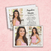 クリーム両面3写真卒業パーティー招待状 招待状