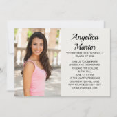 クリーム両面3写真卒業パーティー招待状 招待状 (正面)