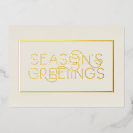 クリーム企業のと金ゴールドフレームの季節のごあいさつ 箔シーズンカード