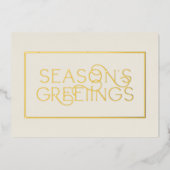クリーム企業のと金ゴールドフレームの季節のごあいさつ 箔シーズンカード (正面)