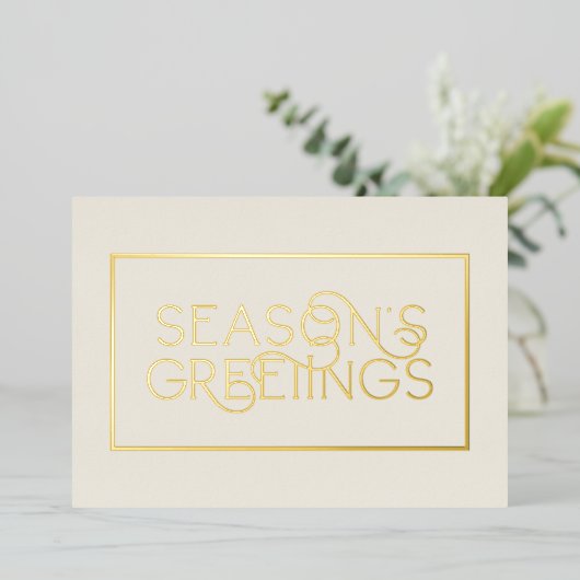 クリーム企業のと金ゴールドフレームの季節のごあいさつ 箔シーズンカード (立ち正面)
