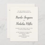 クリーム低コスシンプルトの手書ミニマルき結婚の (正面/裏面)