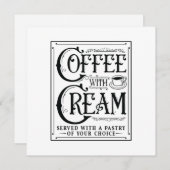 クリーム入りコーヒー 招待状 (正面/裏面)