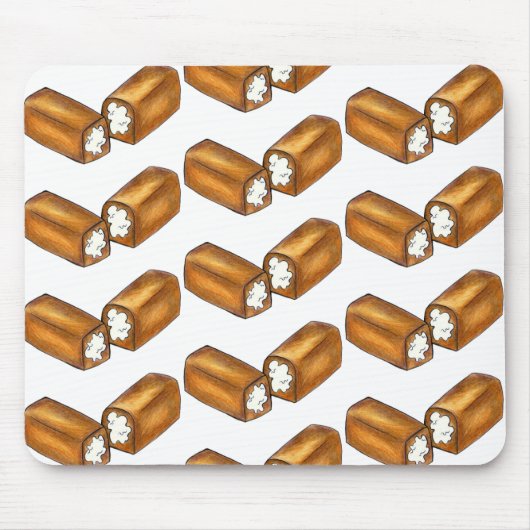 クリーム入りスナックケーキジャンクフードグルメ マウスパッド (正面)