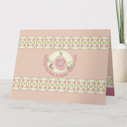 クリーム及びピンク及び埃バラ カード (正面)